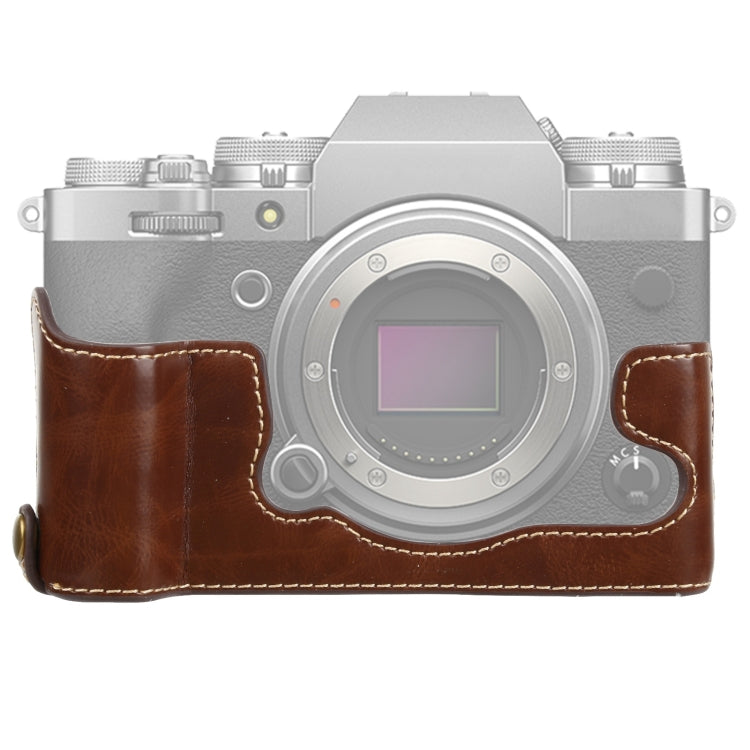 1/4 นิ้วด้ายหนัง PU กล้อง ฐานครึ่งเคสสำหรับ FUJIFILM X-T4, For FUJIFILM X-T4