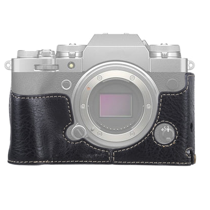 1/4 นิ้วด้ายลิ้นจี่เนื้อหนัง PU กล้อง ฐานครึ่งเคสสำหรับ FUJIFILM X-T4, For FUJIFILM X-T4 Litchi