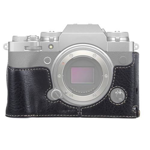 1/4 นิ้วด้ายลิ้นจี่เนื้อหนัง PU กล้อง ฐานครึ่งเคสสำหรับ FUJIFILM X-T4, For FUJIFILM X-T4 Litchi