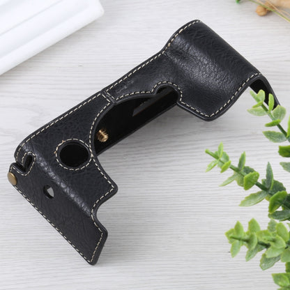 1/4 นิ้วด้ายลิ้นจี่เนื้อหนัง PU กล้อง ฐานครึ่งเคสสำหรับ FUJIFILM X-T4, For FUJIFILM X-T4 Litchi