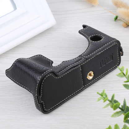1/4 นิ้วด้ายลิ้นจี่เนื้อหนัง PU กล้อง ฐานครึ่งเคสสำหรับ FUJIFILM X-T4, For FUJIFILM X-T4 Litchi