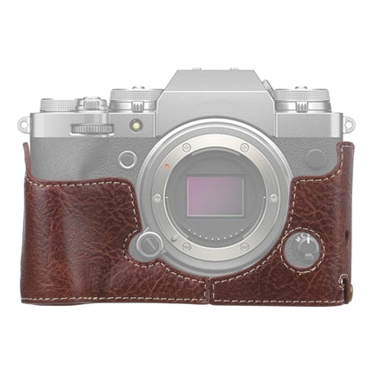 1/4 นิ้วด้ายลิ้นจี่เนื้อหนัง PU กล้อง ฐานครึ่งเคสสำหรับ FUJIFILM X-T4, For FUJIFILM X-T4 Litchi