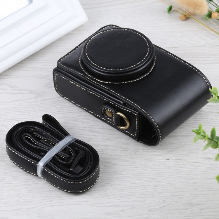กระเป๋าใส่กล้องหนัง PU แนวตั้งพลิกตัวเต็มพร้อมสายคล้องสำหรับ Ricoh GR III / GRII, Sony ZV-1 / DSC-RX100M7 / RX100M6 / RX100M5 / RX100M2, For Ricoh GR III