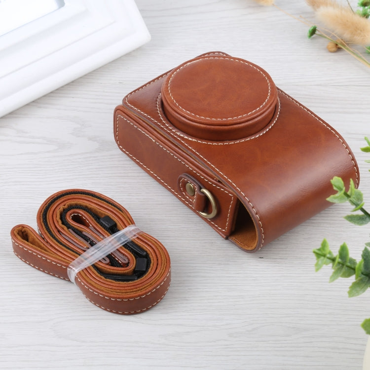 กระเป๋าใส่กล้องหนัง PU แนวตั้งพลิกตัวเต็มพร้อมสายคล้องสำหรับ Ricoh GR III / GRII, Sony ZV-1 / DSC-RX100M7 / RX100M6 / RX100M5 / RX100M2, For Ricoh GR III