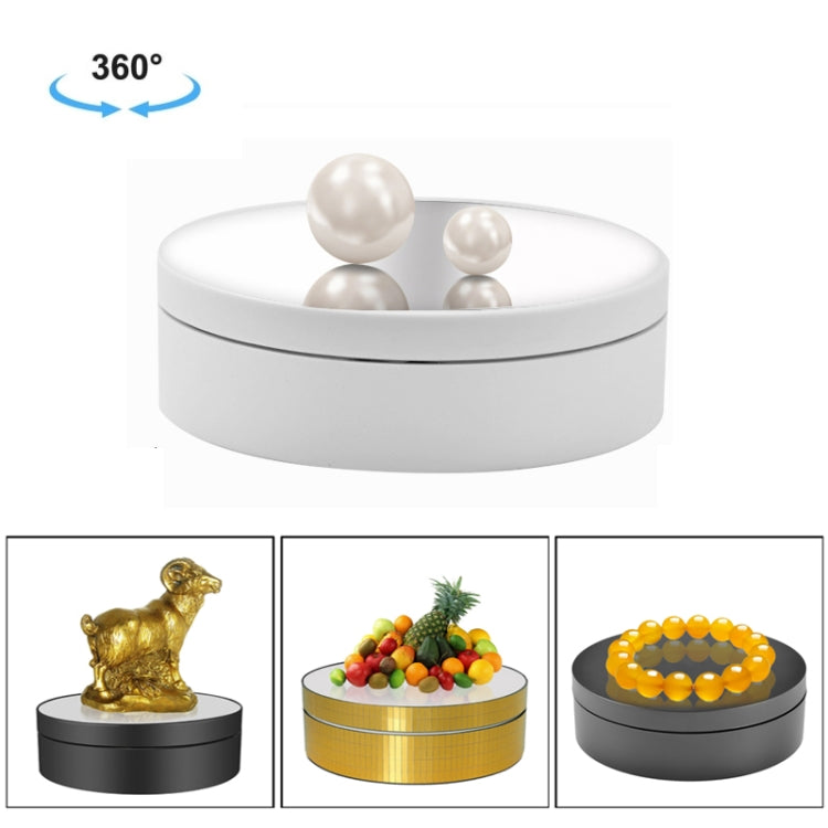 12ซม.360องศาหมุนกระจกหมุนไฟฟ้าขาตั้งจอแสดงผลอุปกรณ์ถ่ายภาพวิดีโอTurntable,โหลด: 3กก, 12cm Mirror Black, 12cm Mirror White