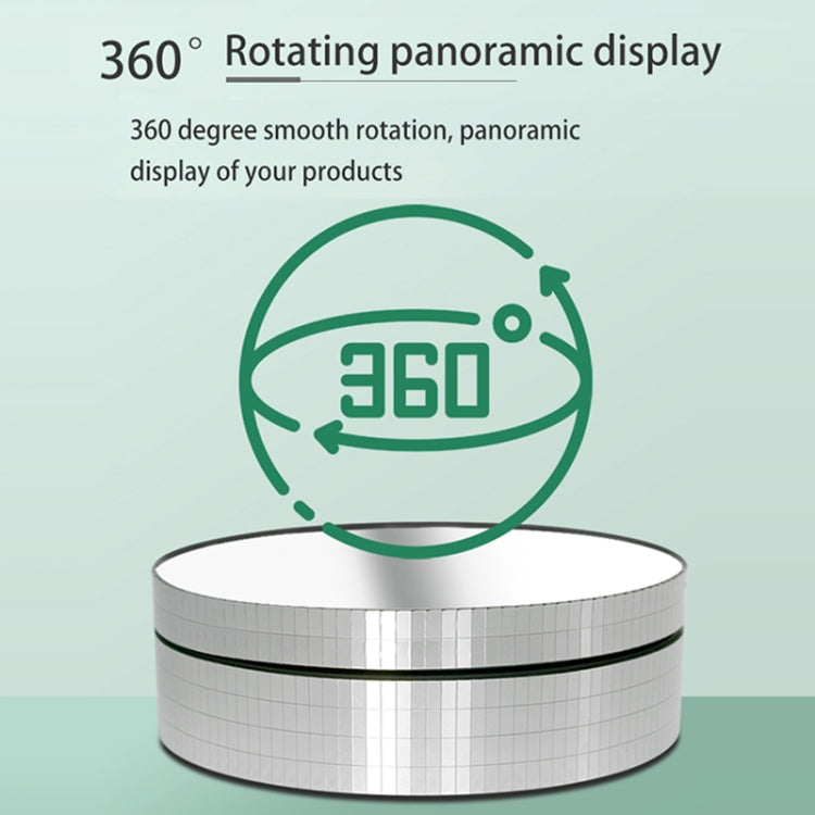 12ซม.360องศาหมุนกระจกหมุนไฟฟ้าขาตั้งจอแสดงผลอุปกรณ์ถ่ายภาพวิดีโอTurntable,โหลด: 3กก, 12cm Mirror Sequins Gold, 12cm Mirror Sequins Silver