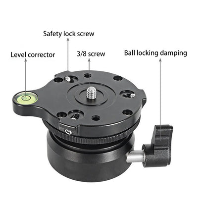 BEXIN DY-60N 3/8 นิ้วโดม Professional ขาตั้งกล้อง Leveling 360 องศา Panorama ฐานระดับฟองสบู่และอะแดปเตอร์สกรู 3/8 นิ้ว, DY-60N 3/8 inch