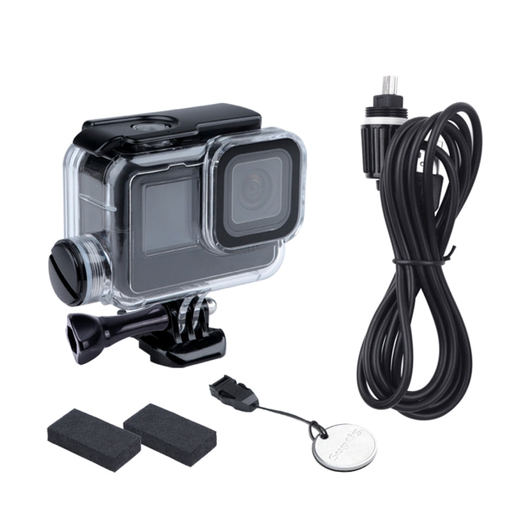 สำหรับ GoPro HERO10 Black / HERO9 Black การชาร์จเคสกันน้ำ 30 ม. พร้อมหัวเข็มขัดและสกรูพื้นฐาน, For GoPro HERO9 Black / Charging