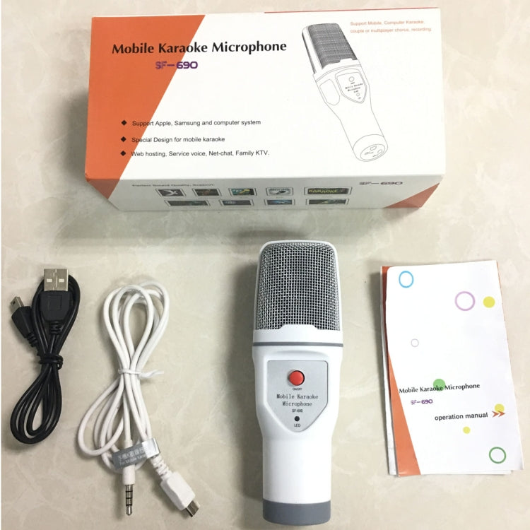 SF-690 โทรศัพท์มือถือคาราโอเกะไมโครโฟนคอนเดนเซอร์,Professional คาราโอเกะ Live Chat ไมโครโฟนตัวเก็บประจุ