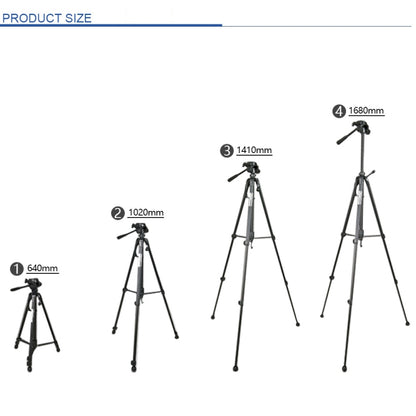 WeiFeng WT-3560 ขาพับ 3 ส่วนถ่ายทอดสดขาตั้งกล้องอลูมิเนียมอัลลอยด์, WT-3560
