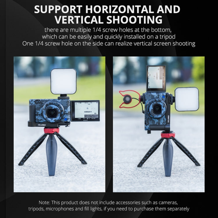 YELANGU CL12 กล้อง บอร์ดขยายฐาน L แผ่นสำหรับ Sony ZV-1, CL12 for Sony ZV-1