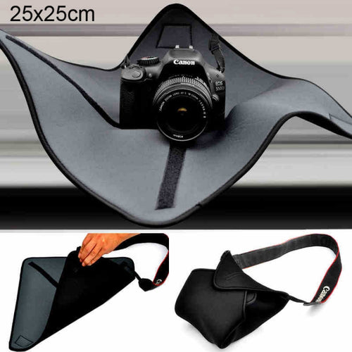 กระเป๋า Neoprene แบบกันกระแทก Magic Wrap ผ้าห่มสำหรับเลนส์กล้อง Canon / Nikon / Sony ขนาด: 25 x 25 ซม, 25 x 25cm