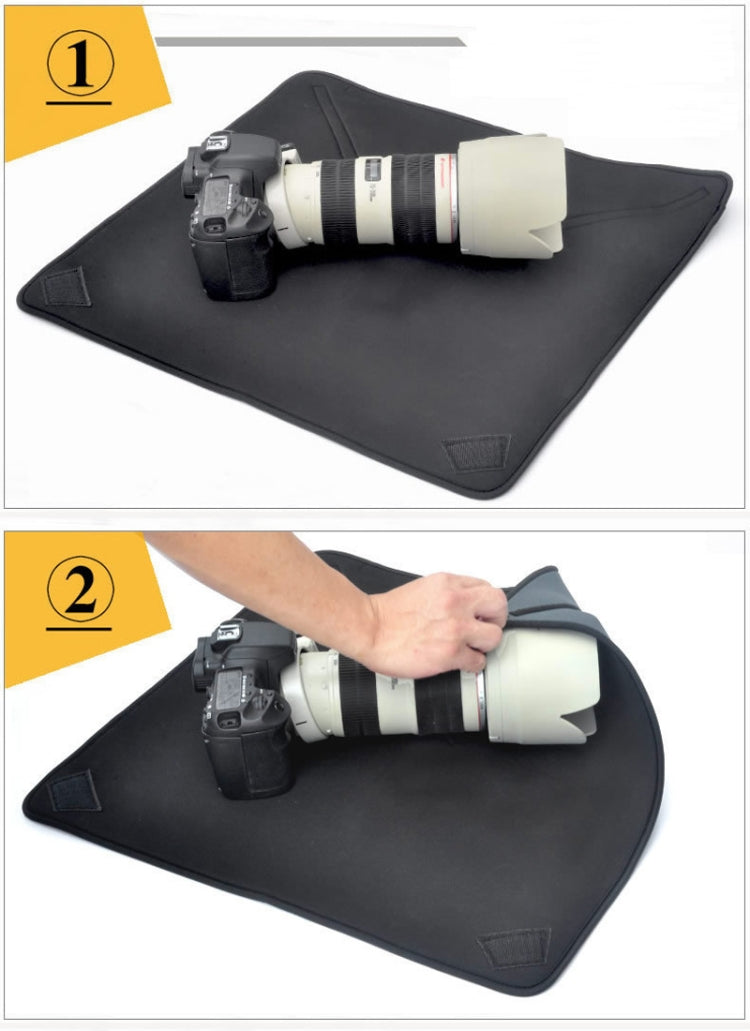 กระเป๋า Neoprene แบบกันกระแทก Magic Wrap ผ้าห่มสำหรับเลนส์กล้อง Canon / Nikon / Sony ขนาด: 25 x 25 ซม, 25 x 25cm