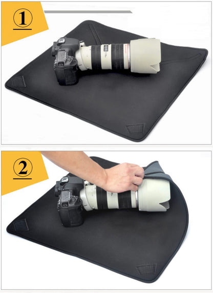 กระเป๋า Neoprene แบบกันกระแทก Magic Wrap ผ้าห่มสำหรับเลนส์กล้อง Canon / Nikon / Sony ขนาด: 25 x 25 ซม, 25 x 25cm