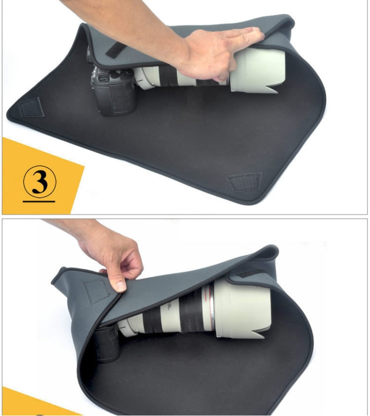 กระเป๋า Neoprene แบบกันกระแทก Magic Wrap ผ้าห่มสำหรับเลนส์กล้อง Canon / Nikon / Sony ขนาด: 25 x 25 ซม, 25 x 25cm