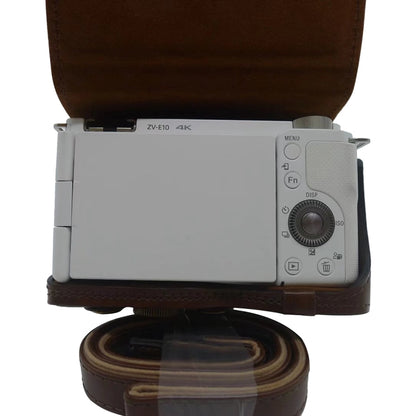 กระเป๋าหนัง PU สำหรับกล้องแบบเต็มตัวสำหรับ Sony ZV-E10, For Sony ZV-E10