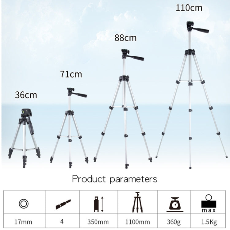 ถ่ายทอดสดขาตั้งกล้องขาพับ 4 ส่วนอลูมิเนียมอัลลอยด์เมาท์ขาตั้งกล้องพร้อมหัวขาตั้งกล้องสามมิติรูปตัวยูสำหรับกล้อง DSLR และกล้องดิจิตอลความสูงที่ปรับได้: 35-106 ซม., 3110 Silver