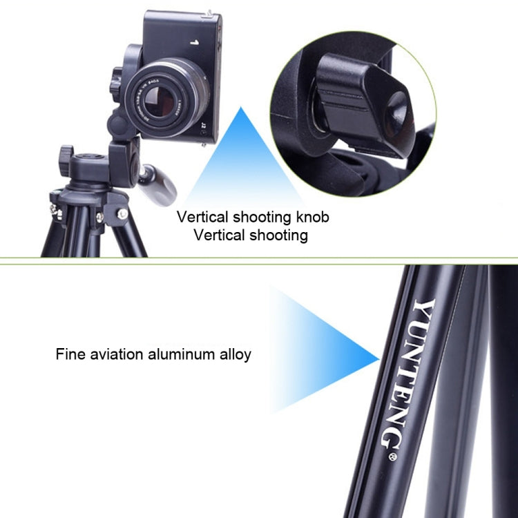 YUNTENG VCT-680RM ขาพับ 4 ส่วนอลูมิเนียมอัลลอยด์ขาตั้งกล้องพร้อมหัวขาตั้งกล้องสามมิติสำหรับกล้อง DSLR และกล้องดิจิตอลความสูงที่ปรับได้: 46-138 ซม., VCT-680RM
