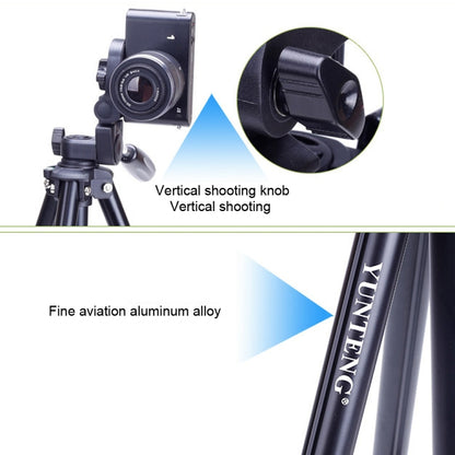 YUNTENG VCT-680RM ขาพับ 4 ส่วนอลูมิเนียมอัลลอยด์ขาตั้งกล้องพร้อมหัวขาตั้งกล้องสามมิติสำหรับกล้อง DSLR และกล้องดิจิตอลความสูงที่ปรับได้: 46-138 ซม., VCT-680RM