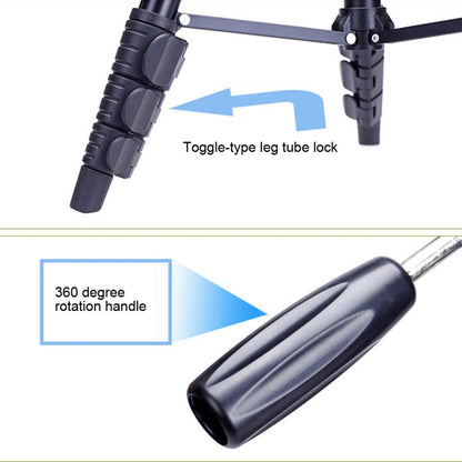 YUNTENG VCT-680RM ขาพับ 4 ส่วนอลูมิเนียมอัลลอยด์ขาตั้งกล้องพร้อมหัวขาตั้งกล้องสามมิติสำหรับกล้อง DSLR และกล้องดิจิตอลความสูงที่ปรับได้: 46-138 ซม., VCT-680RM