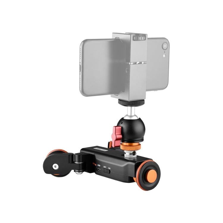YELANGU L4X-BC กล้องล้อ Dolly II Electric Track Slider 3 ล้อรอก Rolling Dolly รถ Ballhead, โหลด: 3 กก., L4X-BC