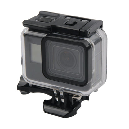 เคสป้องกันที่อยู่อาศัยกันน้ำ 45 ม. + หน้าจอสัมผัสฝาหลังสำหรับ GoPro NEW HERO / HERO6 / 5 พร้อมหัวเข็มขัดและสกรูพื้นฐานไม่จำเป็นต้องถอดเลนส์, Touch Screen (Transparent)