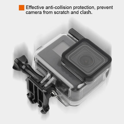เคสป้องกันที่อยู่อาศัยกันน้ำ 45 ม. + หน้าจอสัมผัสฝาหลังสำหรับ GoPro NEW HERO / HERO6 / 5 พร้อมหัวเข็มขัดและสกรูพื้นฐานไม่จำเป็นต้องถอดเลนส์, Touch Screen (Transparent)