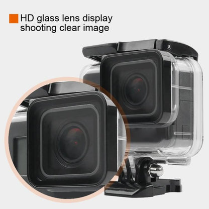 เคสป้องกันที่อยู่อาศัยกันน้ำ 45 ม. + หน้าจอสัมผัสฝาหลังสำหรับ GoPro NEW HERO / HERO6 / 5 พร้อมหัวเข็มขัดและสกรูพื้นฐานไม่จำเป็นต้องถอดเลนส์, Touch Screen (Transparent)
