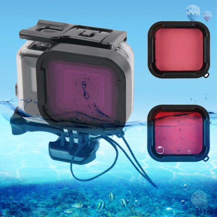 เคสป้องกันที่อยู่อาศัยกันน้ำ 45 ม. + หน้าจอสัมผัสฝาหลังสำหรับ GoPro NEW HERO /HERO6 /5 พร้อมหัวเข็มขัดพื้นฐานและสกรูและฟิลเตอร์ (สีม่วง, สีแดง, สีชมพู) ไม่จำเป็นต้องถอดเลนส์, Touch Screen + Filters (Transparent)