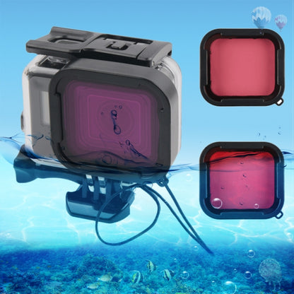 เคสป้องกันที่อยู่อาศัยกันน้ำ 45 ม. + หน้าจอสัมผัสฝาหลังสำหรับ GoPro NEW HERO /HERO6 /5 พร้อมหัวเข็มขัดพื้นฐานและสกรูและฟิลเตอร์ (สีม่วง, สีแดง, สีชมพู) ไม่จำเป็นต้องถอดเลนส์, Touch Screen + Filters (Transparent)