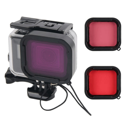 เคสป้องกันที่อยู่อาศัยกันน้ำ 45 ม. + หน้าจอสัมผัสฝาหลังสำหรับ GoPro NEW HERO /HERO6 /5 พร้อมหัวเข็มขัดพื้นฐานและสกรูและฟิลเตอร์ (สีม่วง, สีแดง, สีชมพู) ไม่จำเป็นต้องถอดเลนส์, Touch Screen + Filters (Transparent)