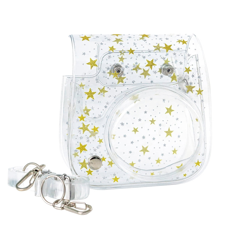กระเป๋ากล้องฮาร์ดเคสพีวีซีคริสตัลดาวพร้อมสายสะพายสำหรับ FUJIFILM Instax Mini 11, Transparent