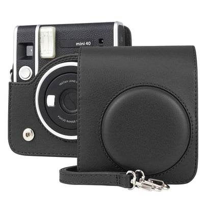 กระเป๋ากล้องหนัง Retro PU พร้อมสายรัดสำหรับ FUJIFILM instax mini 40, For FUJIFILM instax mini 40