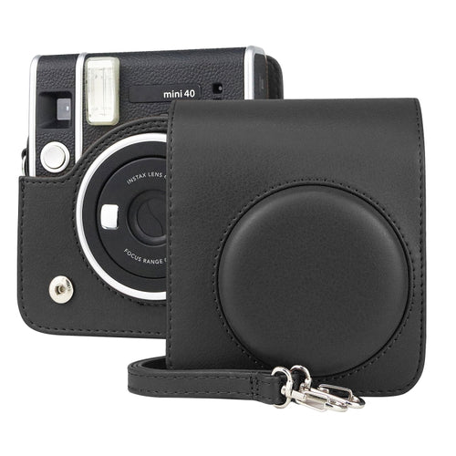 กระเป๋ากล้องหนัง Retro PU พร้อมสายรัดสำหรับ FUJIFILM instax mini 40, For FUJIFILM instax mini 40