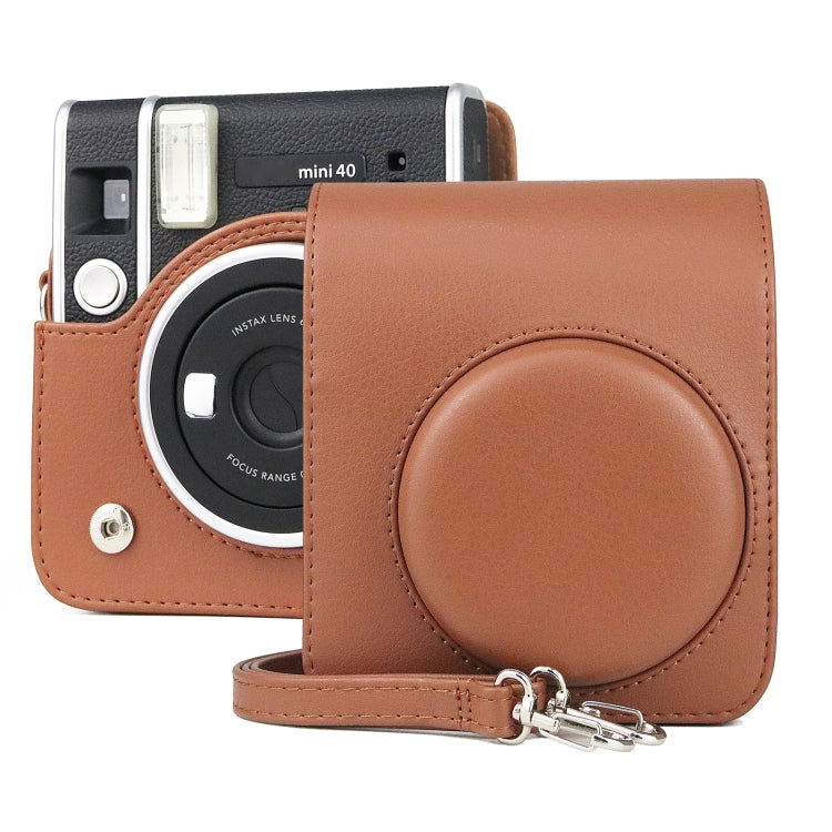 กระเป๋ากล้องหนัง Retro PU พร้อมสายรัดสำหรับ FUJIFILM instax mini 40, For FUJIFILM instax mini 40