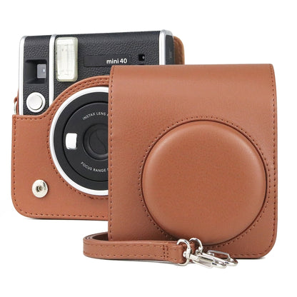 กระเป๋ากล้องหนัง Retro PU พร้อมสายรัดสำหรับ FUJIFILM instax mini 40, For FUJIFILM instax mini 40