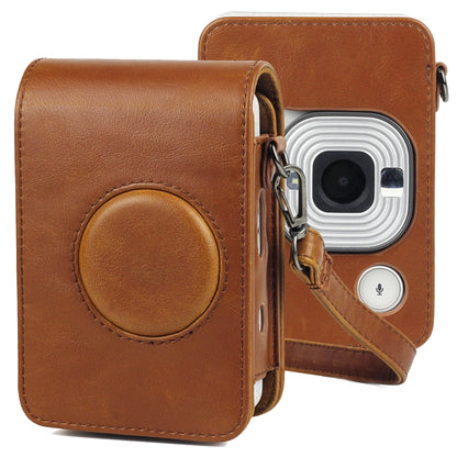 กระเป๋าหนัง PU ย้อนยุคกล้องตัวเต็มพร้อมสายรัดสำหรับ FUJIFILM instax mini Liplay, For FUJIFILM instax mini Liplay
