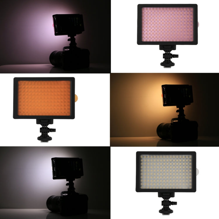 HD-160 แสงสีขาว LED Video Light กล้องการถ่ายภาพแสงเติมแสงสำหรับ Canon, Nikon, กล้อง DSLR พร้อมแผ่นกรอง 3 แผ่น, HD-160