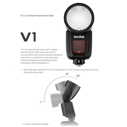 Godox V1F หัวกลม TTL แฟลช Speedlite สำหรับ FUJIFILM, V1F for FUJIFILM