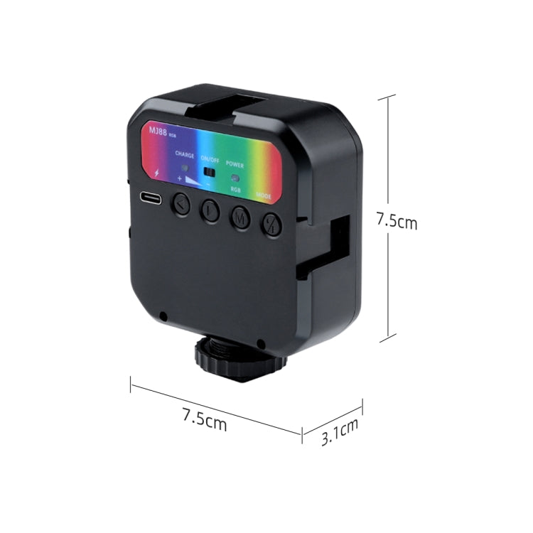 MJ88 กระเป๋า 3000-7000K + RGB สีเติมความงามกล้องมือถือการถ่ายภาพลำแสง LED Light ด้วยรีโมทคอนโทรล, MJ88