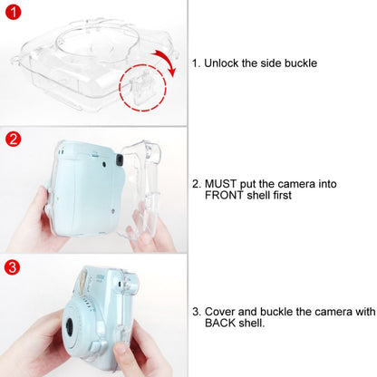 เคสคริสตัลเชลล์ป้องกันพร้อมสายรัดสำหรับ FUJIFILM instax mini 9 / mini 8+ / mini 8, For FUJIFILM instax mini 9
