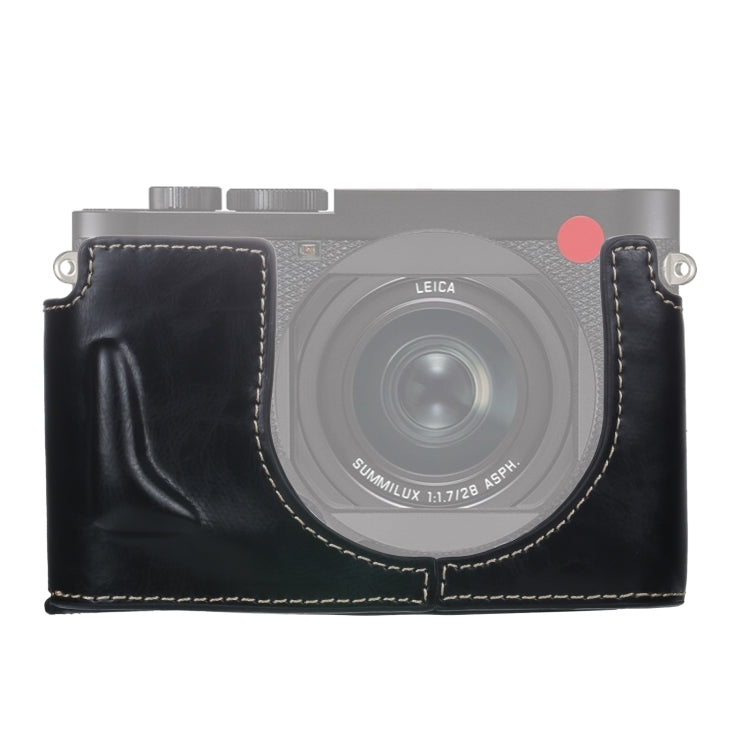 1/4 นิ้วด้ายกล้องหนัง PU ครึ่งเคสสำหรับ Leica Q2, For Leica Q2