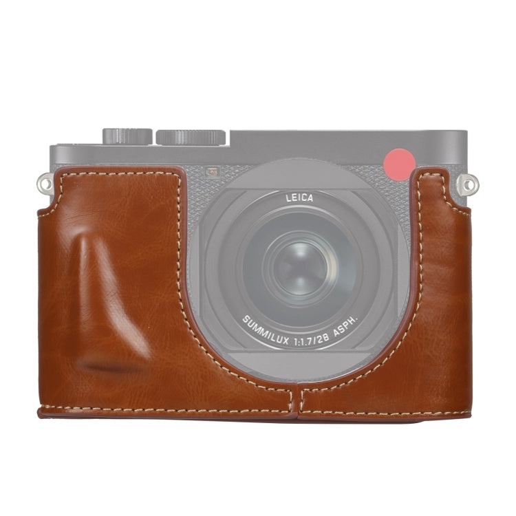 1/4 นิ้วด้ายกล้องหนัง PU ครึ่งเคสสำหรับ Leica Q2, For Leica Q2