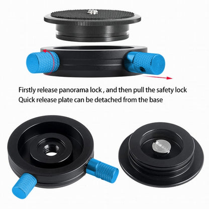BEXIN QR-02 360 องศา Rotation Quick Release Head กล้อง ขาตั้ง แผ่นฐาน, QR-02 360