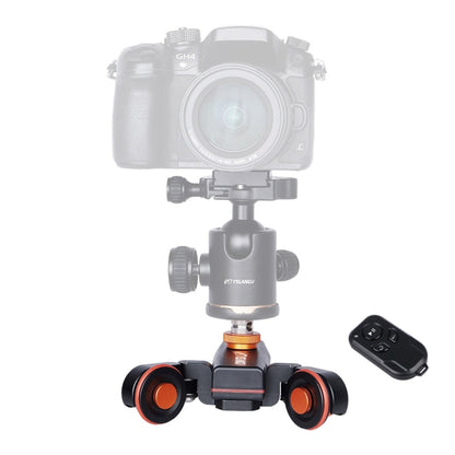 YELANGU L4X กล้องล้อ Dolly II ตัวเลื่อนรางไฟฟ้า 3 ล้อวิดีโอรอกรถดอลลี่กลิ้งพร้อมรีโมทคอนโทรลสำหรับกล้อง DSLR / Home DV, GoPro, สมาร์ทโฟน, โหลด: 3 กก., L4X Dolly Car Black