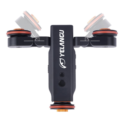 YELANGU L4X กล้องล้อ Dolly II ตัวเลื่อนรางไฟฟ้า 3 ล้อวิดีโอรอกรถดอลลี่กลิ้งพร้อมรีโมทคอนโทรลสำหรับกล้อง DSLR / Home DV, GoPro, สมาร์ทโฟน, โหลด: 3 กก., L4X Dolly Car Black