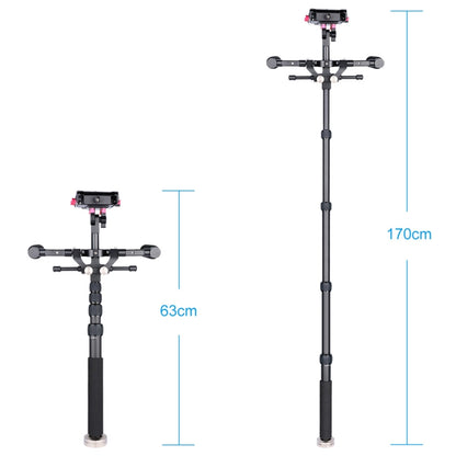 YELANGU S300 4 in 1 แท่นขุดเจาะมัลติฟังก์ชั่น + แท่นขุดเจาะมือถือคู่ + Monopod + โคลงสำหรับกล้อง / กล้อง SLR ช่วงความสูง: 63 ซม. - 170 ซม., YELANGU S300