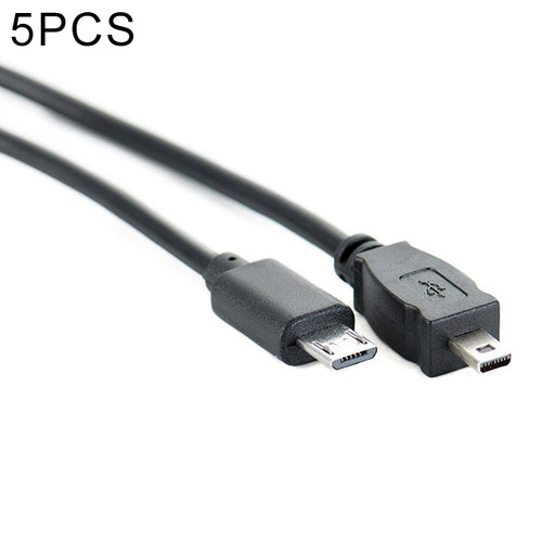 5 ชิ้น 30 ซม. Micro USB ไปยัง Mini 8 Pin USB OTG สายเคเบิลข้อมูลโทรศัพท์สำหรับ Nikon, Micro  to Mini 8 Pin For Nikon