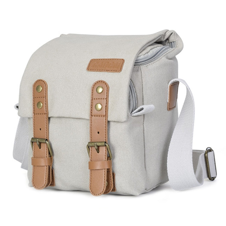 CADEN N1 Simple Retro Multifunctional Canvas กันน้ำกล้องดิจิตอลกระเป๋าถ่ายภาพ, N1 Simple Coffee, N1 Simple Beige White