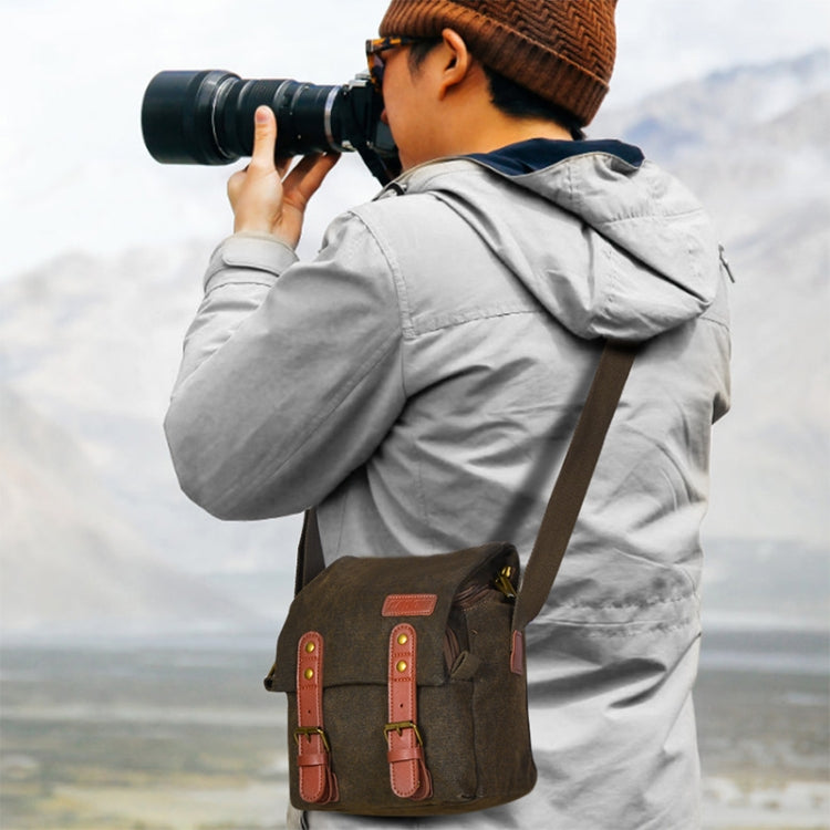 CADEN N1 Simple Retro Multifunctional Canvas กันน้ำกล้องดิจิตอลกระเป๋าถ่ายภาพ, N1 Simple Coffee, N1 Simple Beige White